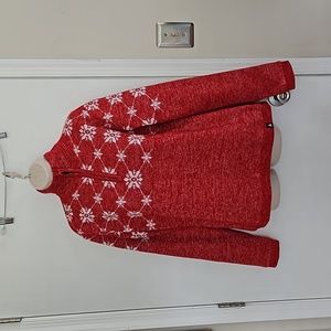 Vintage Icepeak Metallic Snow Flake Sweater Lined Size 12 Finland